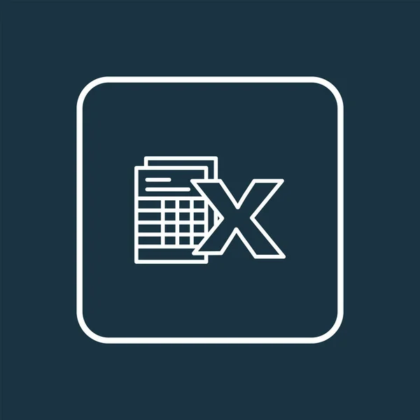 Spreadsheets pictogram lijn symbool. Premium kwaliteit geïsoleerd xls document element in trendy stijl. — Stockfoto