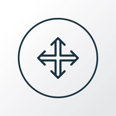 Navigasyon simgesi çizgi sembolü. Moda tarzında birinci kalite izole yön ögesi.