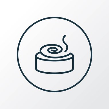 Tarçın rulosu simgesi. Moda tarzında birinci kalite izole çörek ögesi.