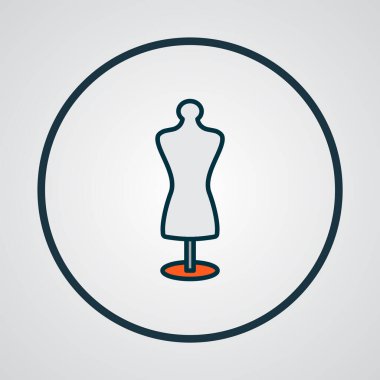 Terzi mankeni renkli çizgi sembolü. Moda tarzında birinci kalite izole edilmiş manken ögesi.