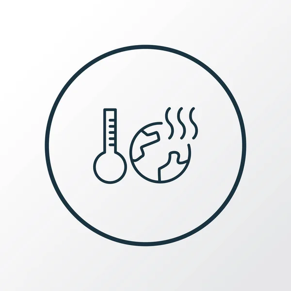 Símbolo de linha de ícone de aquecimento global. Elemento de temperatura mundial isolado de qualidade premium em estilo moderno. —  Vetores de Stock