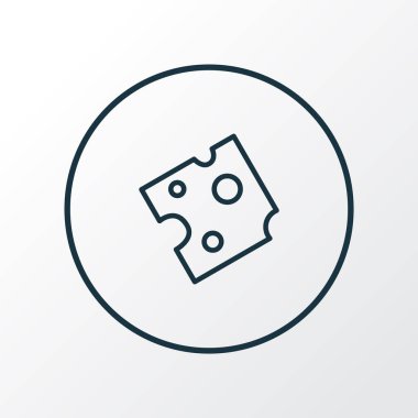 Peynir sembolü. Moda tarzında birinci kalite izole çedar ögesi.