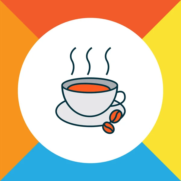 Icono de café caliente símbolo de línea de color. Elemento cappuccino aislado de primera calidad en estilo moderno. — Foto de Stock