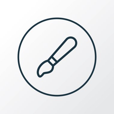 Fırça simgesi çizgisi sembolü. Kaliteli kalite izole boya elementi modada.