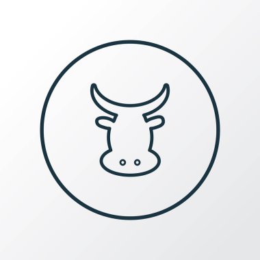 Et ikonu çizgi sembolü. Moda tarzında birinci kalite izole inek ögesi.