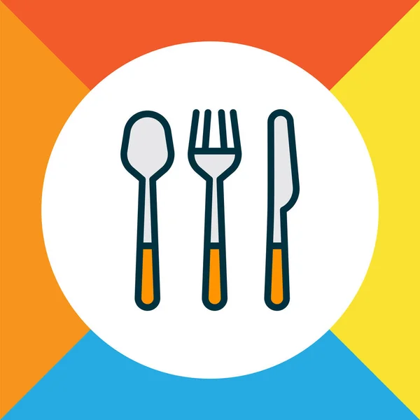 Spoon fork knife icon colored line symbol. Premium quality isolated cutlery element in trendy style. — Stock Photo, Image