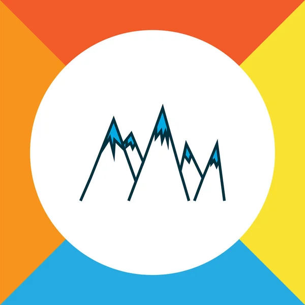 Berge Symbol farbige Linie Symbol. Hochwertiges isoliertes Peak Element im trendigen Stil. — Stockfoto