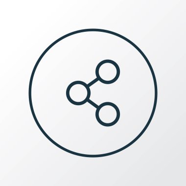 Sosyal simge çizgisi sembolü. Moda biçiminde birinci kalite izole edilmiş paylaşım ögesi.