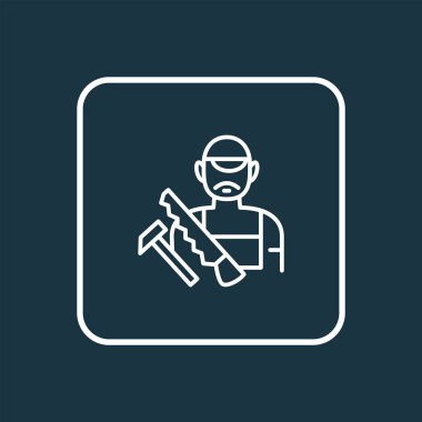 Marangoz sembolü. Moda tarzında birinci kalite izole edilmiş zanaatkar ögesi.