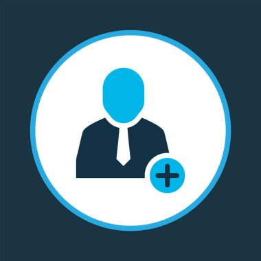 Takım simgesi renkli simgeye ekle. Kaliteli kalite izole hesap ögesi modada.