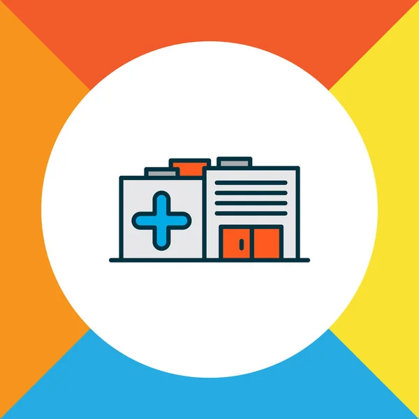 Kórházi ikon színes vonal szimbólum. Prémium minőségű izolált klinikai elem trendi stílusban. — Stock Vector