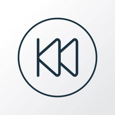 Önceki simge çizgi sembolü. Kaliteli kalite, modaya uygun olarak izole edilmiş geri sarma ögesi.