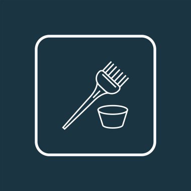 Saç fırçası sembolü. Moda tarzında birinci kalite yalıtılmış kıllı öge.