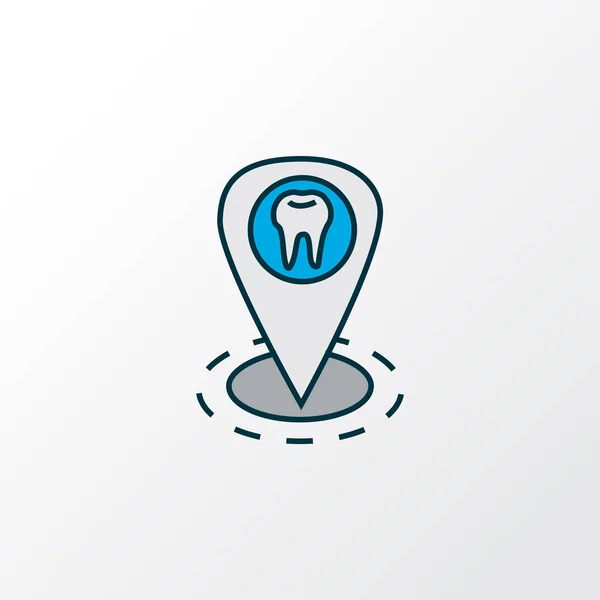 Icono de ubicación dentista símbolo de línea de color. Elemento clínico aislado de calidad premium en estilo moderno. — Archivo Imágenes Vectoriales