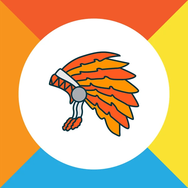 Symbole de ligne de couleur d'icône de costume de Thanksgiving. Élément de tribu isolé de qualité Premium dans un style tendance. — Image vectorielle