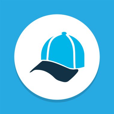 Kaptan simgesi renkli sembol. Moda tarzında birinci kalite izole edilmiş beyzbol şapkası ögesi.