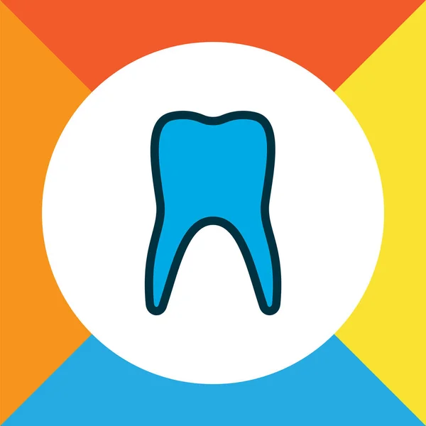 Ikona zęba kolorowy symbol linii. Wysokiej jakości izolowany element emalii w modnym stylu. — Wektor stockowy