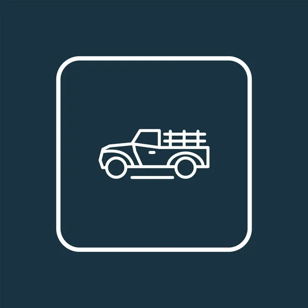 트럭 아이콘 라인 상징. 유행하는 스타일 에서의 최상의 고립된 교통수단 요소. — 스톡 벡터
