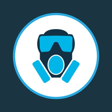 Zehirli gaz ikonu renkli sembol. Moda tarzında birinci kalite izole edilmiş solunum ögesi.