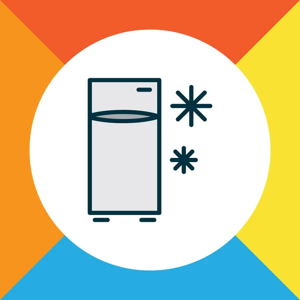 Simbolo linea colorata icona del frigorifero. Elemento congelatore isolato di qualità premium in stile trendy. — Vettoriale Stock