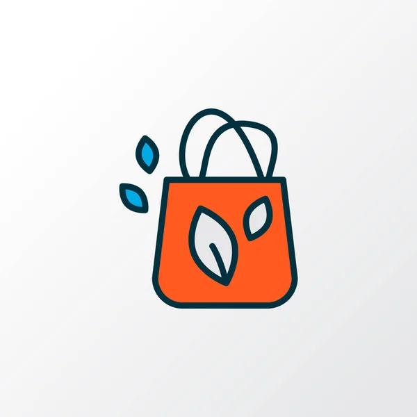 Eco tote bag icona colorata linea simbolo. Elemento di merchandising isolato di qualità premium in stile trendy. — Vettoriale Stock