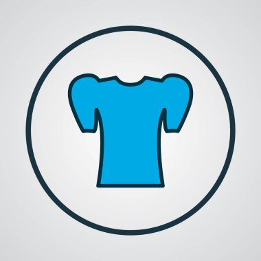 Kabarık kollu gömlek simgesi renkli çizgi sembolü. Moda tarzında birinci kalite izole edilmiş zarif bluz ögesi.