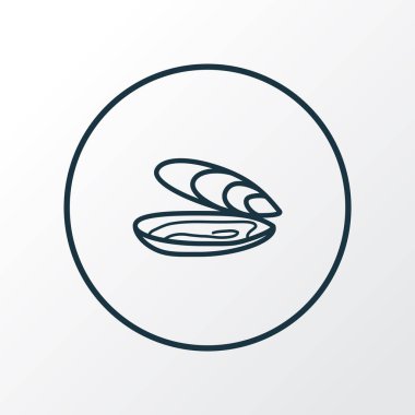 İstiridye sembolü. Moda tarzında birinci kalite kabuklu deniz hayvanı elementi.