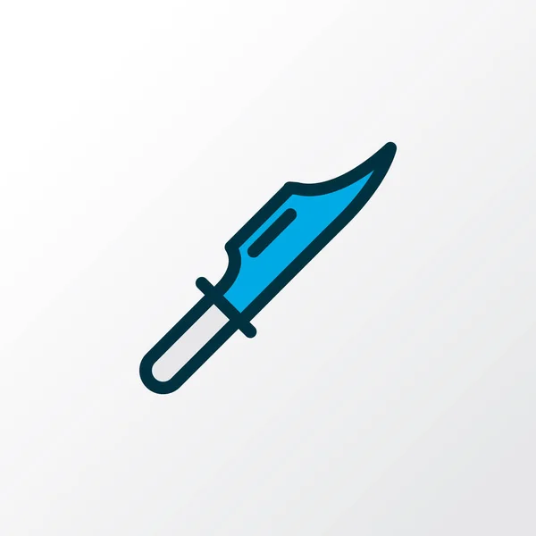 Katonai kés ikon színes vonal szimbólum. Prémium minőségű elszigetelt vadászpenge elem trendi stílusban. — Stock Fotó