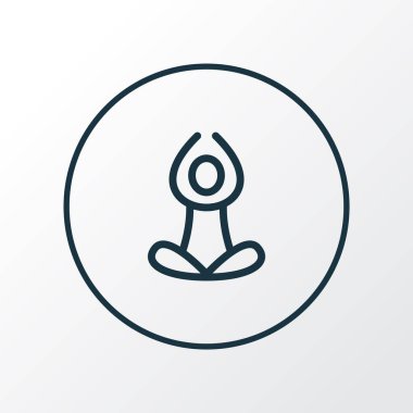 Yoga simgesi çizgi sembolü. Moda tarzında birinci kalite izole meditasyon ögesi.