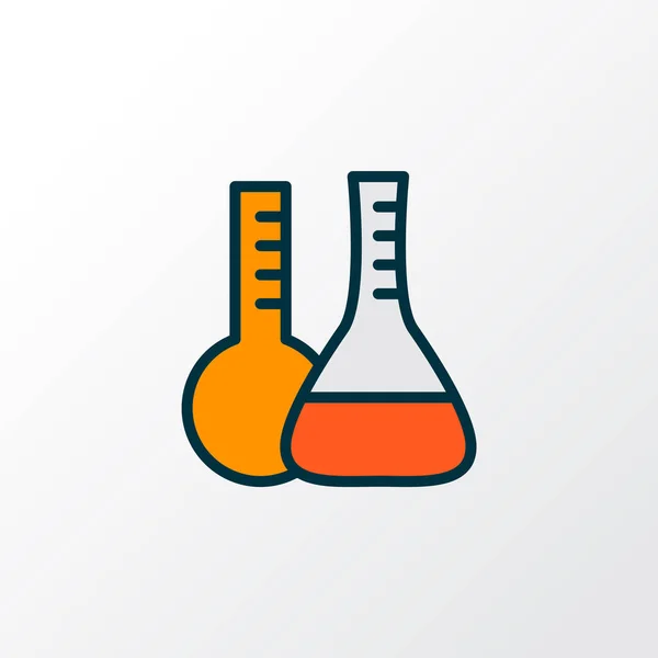 Flasks pictogram gekleurde lijn symbool. Hoogwaardig geïsoleerd reageerbuiselement in trendy stijl. — Stockfoto