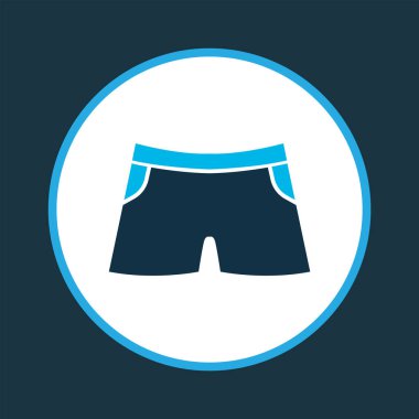 Yüzme şortu simgesi renkli sembol. Kaliteli kalite, modaya uygun olarak izole edilmiş kısa öge.