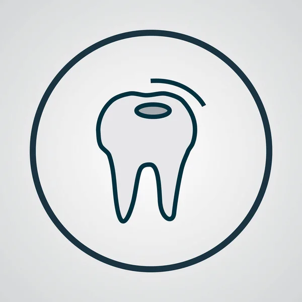 歯のアイコンの色が悪い線のシンボル。トレンディーなスタイルのプレミアム品質隔離されたキャリー要素. — ストックベクタ