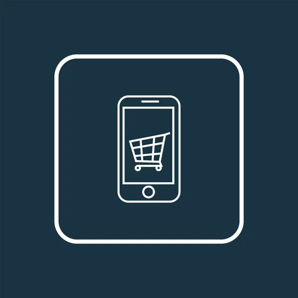 Symbol ikony sklepu mobilnego. Wysokiej jakości izolowany element smartfona w modnym stylu. — Zdjęcie stockowe