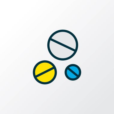 Antibiyotik ikon renkli çizgi sembolü. Moda tarzında birinci kalite izole edilmiş vitamin ögesi.