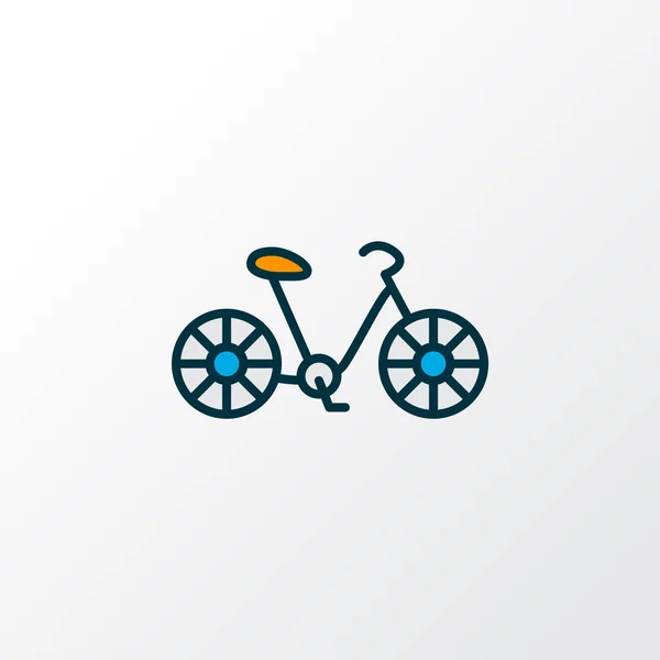 Bike icon colored line symbol. Premium quality isolated bicycle element in trendy style. — Stock Vector