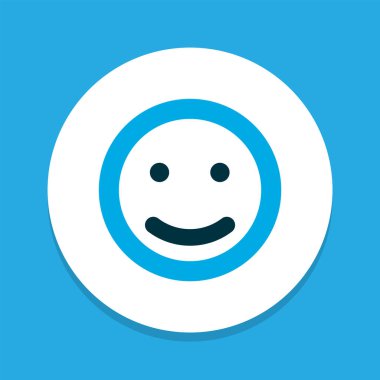 Emoji simgesi renkli sembol. Moda tarzında birinci kalite yalıtılmış gülümseme ögesi.