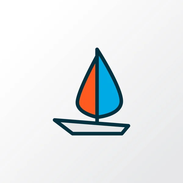 Vitorlás ikon színes vonal szimbólum. Prémium minőségű elszigetelt jacht elem trendi stílusban. — Stock Fotó