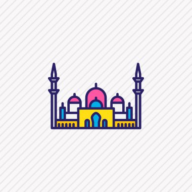 Vector illustration of minaret icon colored line. Beautiful culture element also can be used as sheikh zayed mosque icon element.