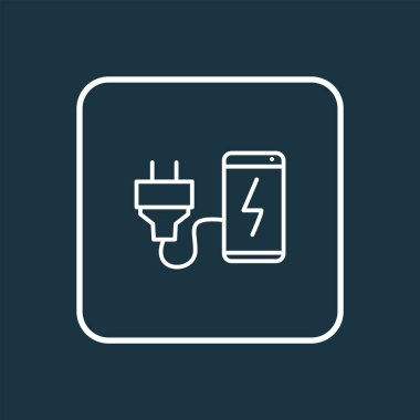 Simge çizgi sembolü yükleniyor. Moda tarzında birinci kalite izole akıllı telefon ögesi.