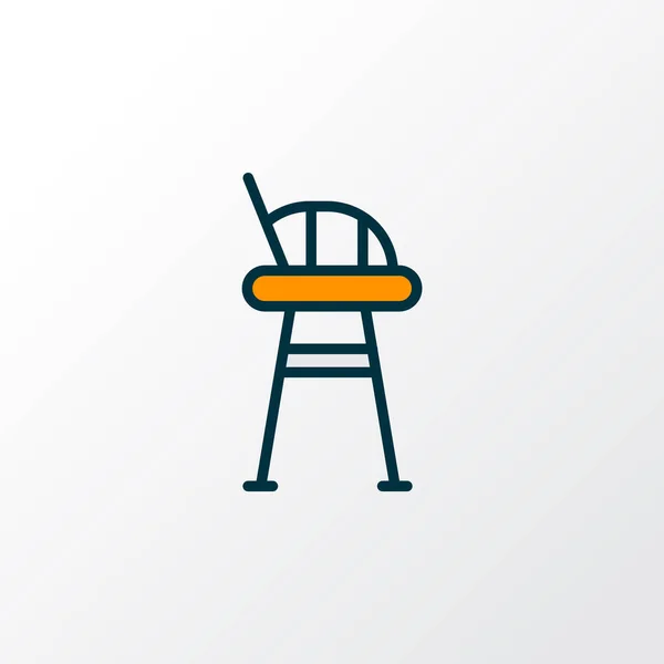 Ikona wysokiego krzesła kolorowy symbol linii. Wysokiej jakości izolowany element stolca w modnym stylu. — Zdjęcie stockowe