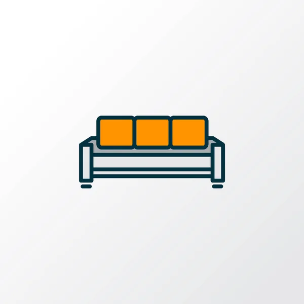 Піктограма дивана кольоровий символ лінії. Преміум якості ізольований елемент дивана в модному стилі . — стокове фото