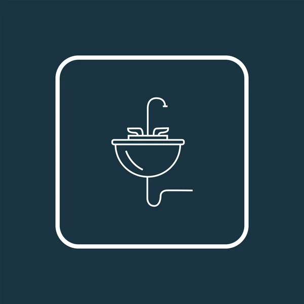 Évier icône ligne symbole. Lavabo isolé de qualité supérieure dans un style branché . — Image vectorielle