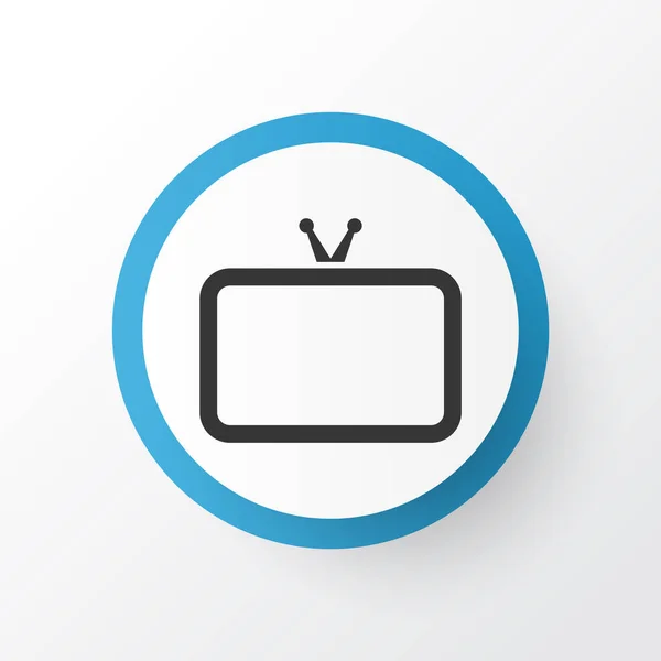 Symbol ikonę telewizora. Elementu na białym tle telewizyjnej jakości premium w modnym stylu. — Zdjęcie stockowe