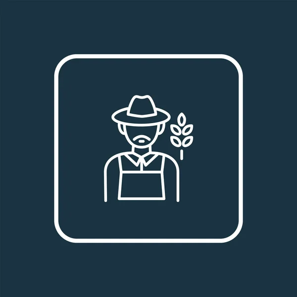 Symbole de ligne d'icône de fermier. Élément de jardinier isolé de qualité supérieure dans un style tendance . — Image vectorielle