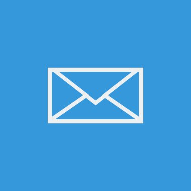 Mavi zemin üzerine beyaz zarf simgesi