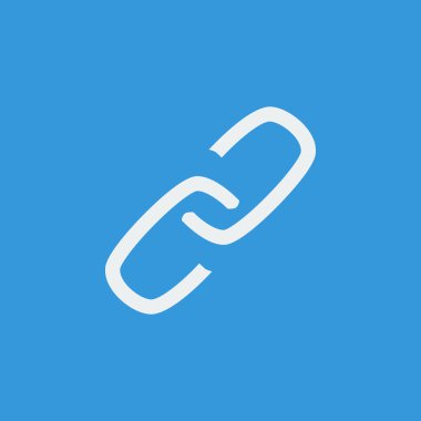 Mavi zemin üzerine beyaz bağlantı simgesi