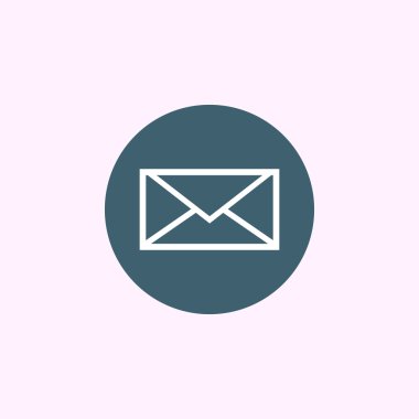 Mavi daire arka plan üzerinde beyaz zarf simgesi