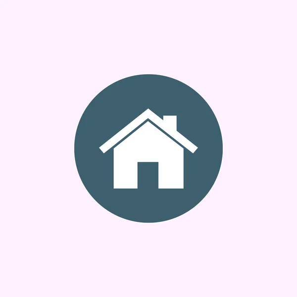 Vita hem-symbolen på blå cirkel bakgrund — Stock vektor