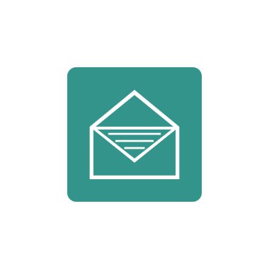 Renkli yuvarlak zemin üzerine açık zarf simgesi