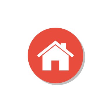 Kırmızı daire arka plan üzerinde ev simgesini